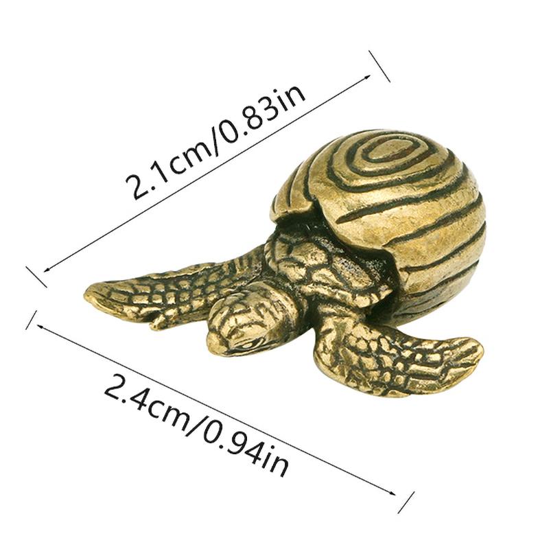 Massive Messing Meeresschildkröte Figur Miniatur Tee Haustier Handwerk Desktop Kleines Ornament Tier Wohndekoration Accessoires Geschenke