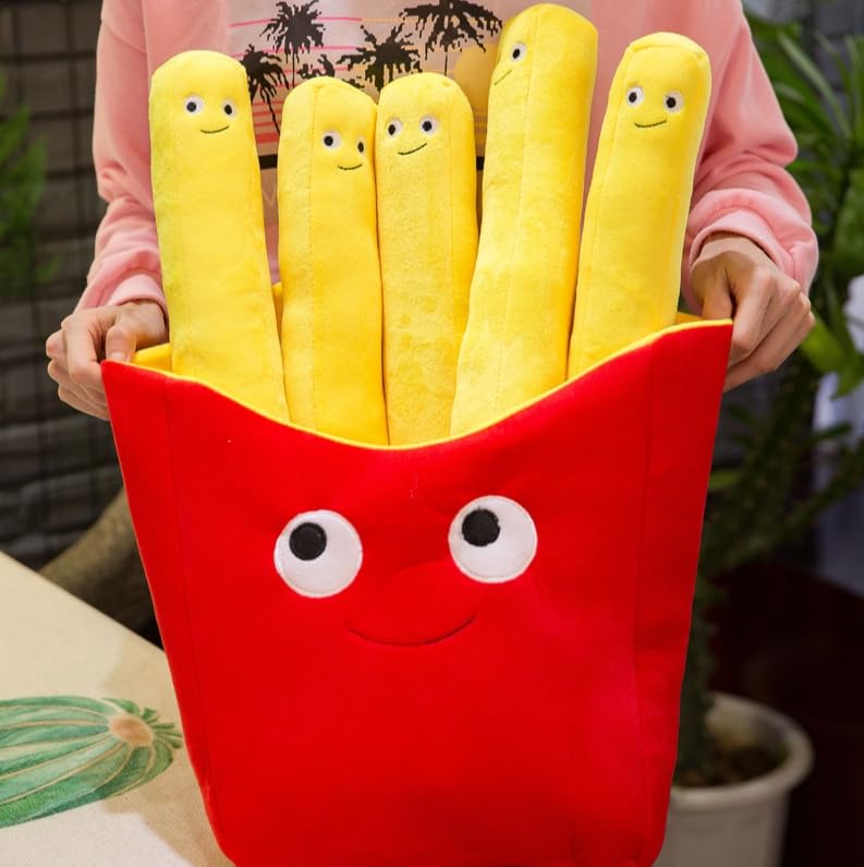 French Fries Plush Toy, Body Pillow, Cushion, Fun Item, Fluffy, Popular, Funny Gift (50cm)