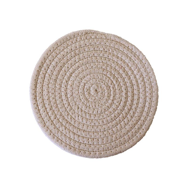 

Серые подставки ручной работы, плетеные из хлопковой веревки, подставки под чашки, декор стола, термостойкий коврик для чашки 18cm хаки