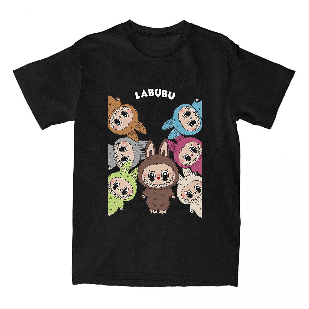 Cartoon Doll Labubu T-shirt Summer Girl Kawaii Graphic Tshirt Streetwear Unisex Short Sleeve Cotton Female T Shirt Cute Soft Tee