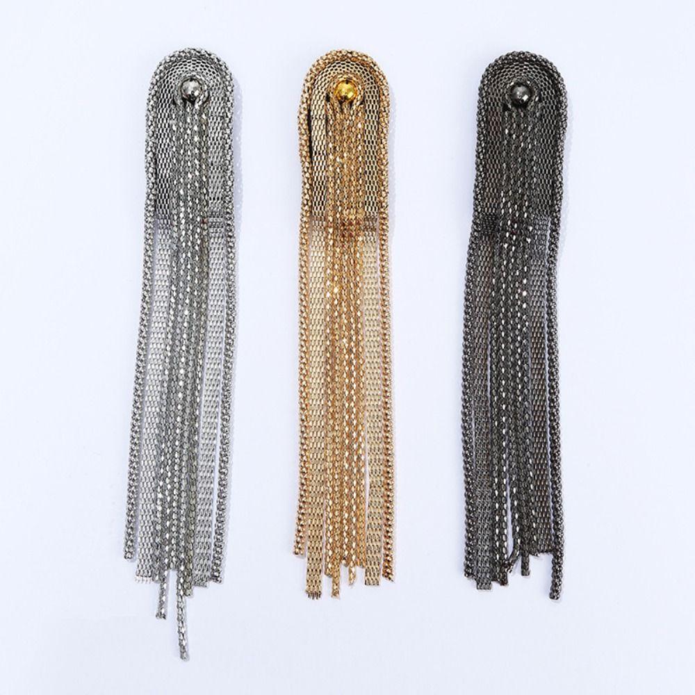 Zinc Zinc Alloy Tassel Chain Epaulettes Metal Tassel Epaulet Retro Gold Brooch Jewelry Suit