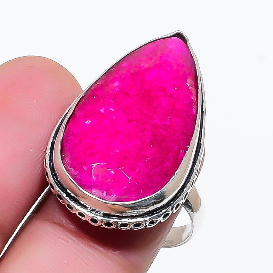 Natural Ruby(Simulated) Gemstone 925 Sterling Silver Jewelry Ring Size 8 AR-17704