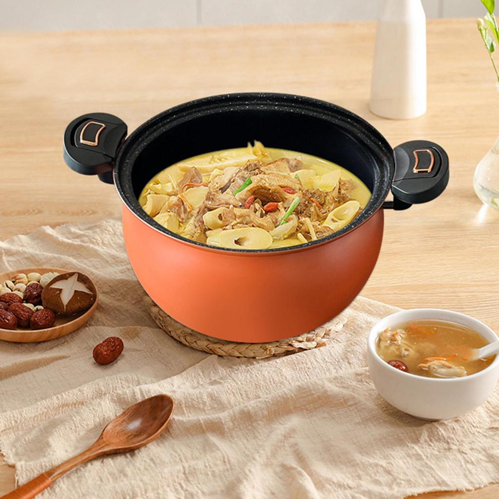 Micro Pressure Cooker Multifunction Soup Meat Pot for Boiling Frying Stewing orange
