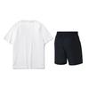 Li Ning Loose Versatile Short Sleeve Letter Round Neck Top Simple Mid Waist Five Point Shorts Casual Sports Suit Unisex Sets AHSUA15-1+YKST119-1