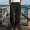 Spring and Autumn Men's Loose Casual Linen Hip Hop Beach Sports Wide Leg Casual Trousers Man