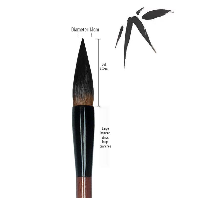 Lan Zhu Orchid & Bamboo Brush Set - Freehand Style - Professional Beginner's Mixed Bristle Wolf Hair Brush for Chinese Painting