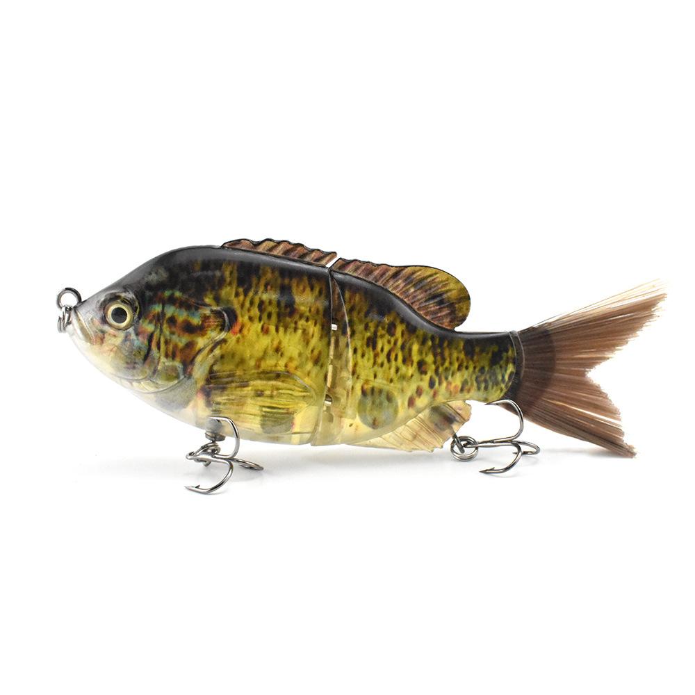 125Mm Plastic Silk Tail 2 Sections Sunfish Simulation Multi-Section Bait S Type Flexible Underwater Swimming Luya Bait