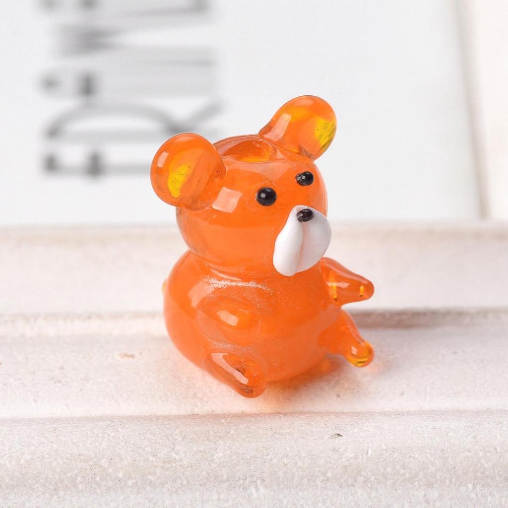 2pcs Bear 15x20mm Handmade Lampwork Glass Loose Beads for Jewelry Making Accessories DIY Crafts Findings