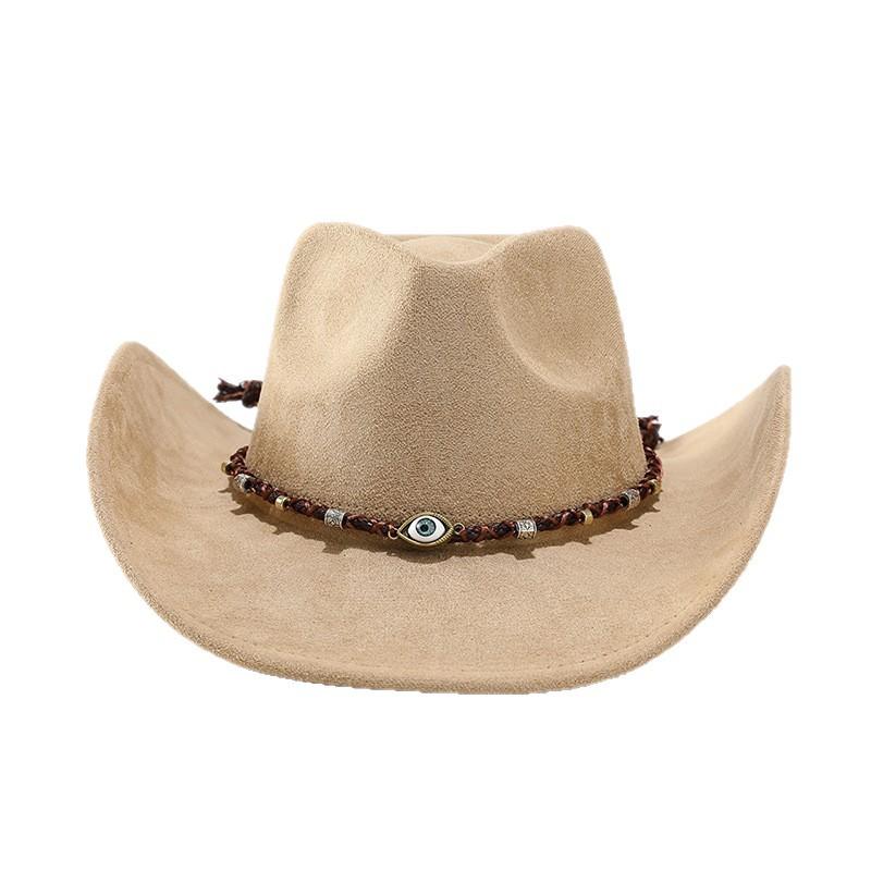 European and American Tibetan top hats men's and women's sunshade western cowboy hats new suede jazz hats famous style warped felt hats