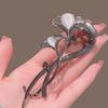 1 Stück Hochwertige Ginkgo Biloba Haarnadel, Leichter Luxus Katzenauge Haarschmuck, Für Frauen Hinterkopf, Haarnadel, Froschverschluss, Verdrehclip, Ein-Wort-Clip