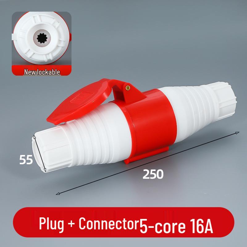 3/4/5 Pin Waterproof Aviation Connector, 32A, Three-Phase, Male & Female, Non-Explosion-Proof