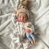 Lifelike 49cm Simulation Baby Doll Levi Soft Full Vinyl Body Rebirth Doll Girl Boy Realistic 3D High Color Painting Newborn Dolls for Kids Xmas Gift