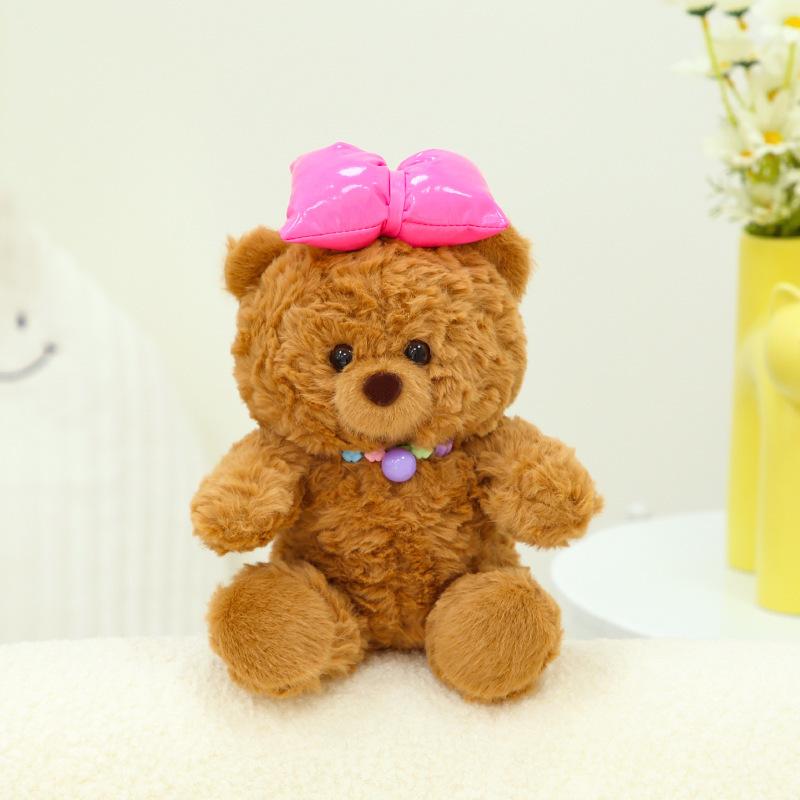 Cute Bow Doodle Bear Plush Toy 8 Inch Machine Doll Girl Gift Teddy Bear Doll