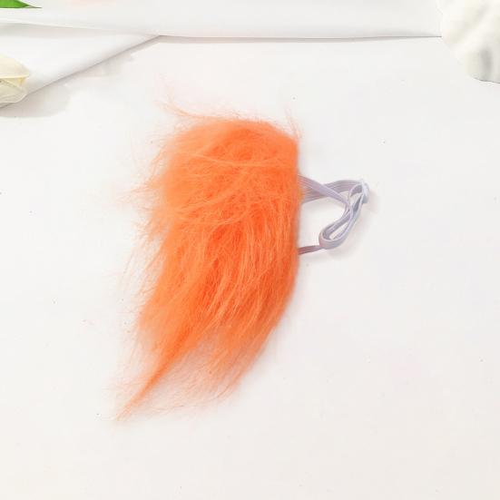Orange Pet Wig Cat Cosplay Wig Funny Pet Wig Hair with Adjustable Elastic Bands for Halloween Christmas Party Costume Accessory
