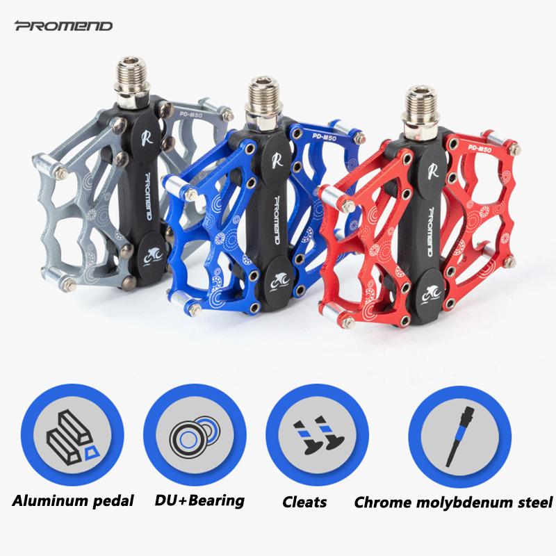 Promend MTB CNC Aluminum Alloy Peilin Bearings Big Flat Pedal Durable Lightweight Comfortable For Mountain Bike Road Gravel Bike