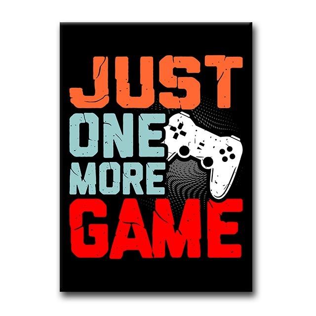 

Игровой постер Just One More Game Quotes, настенное искусство, холст, картины, геймпад, картинки для детей, украшение игровой комнаты, безрамное 21*30cm