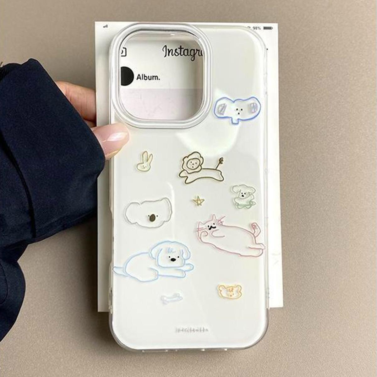 

New IMD Transparent Phone Case for OPPO Transparent Phone Case Soft Case for Vivo Double-layer IMD Phone Case Ins For iPhone 16PROMAX