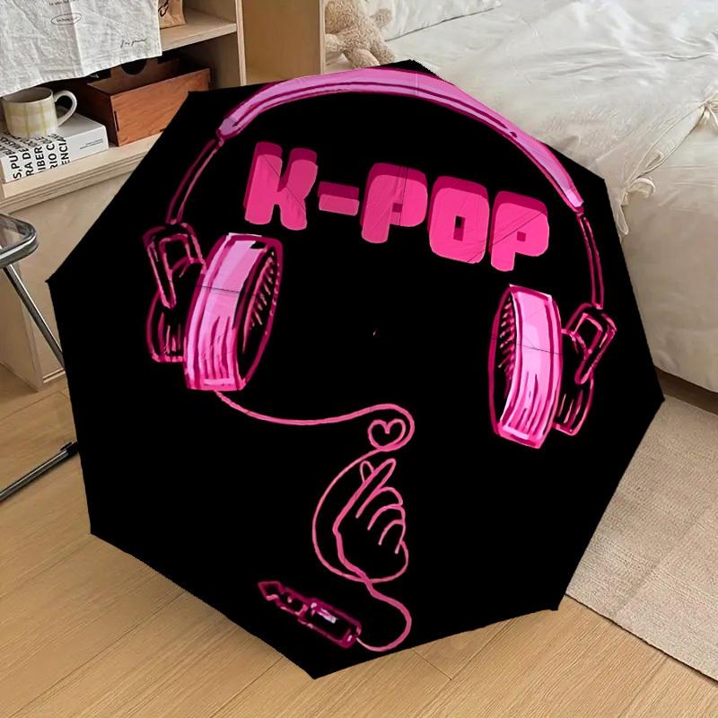 

1pc K-Pop Automatic Folding Umbrella, Portable Collapsible Design, Casual Outdoor Accessory L1202030