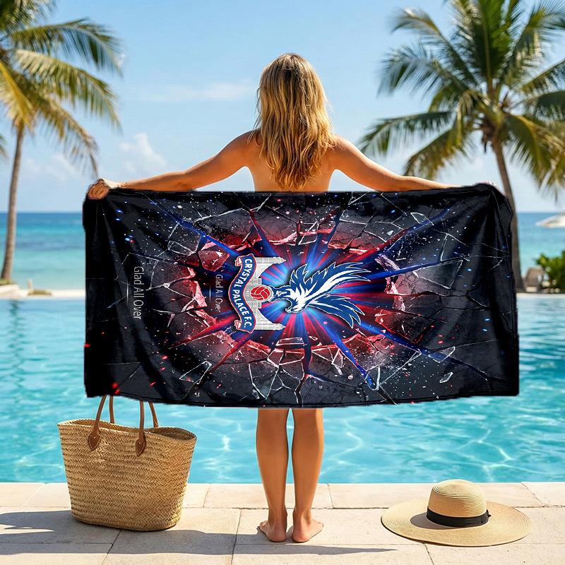Crystal Palace Football Beach Towel Soft Microfiber Summer Towel Quick Dry Absorbent Towel for Beach Swimming Pool Travel
