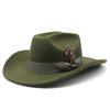 Youth Top Hat Men And Ladies Big Brim Woolen Feather Feather Hat Hat
