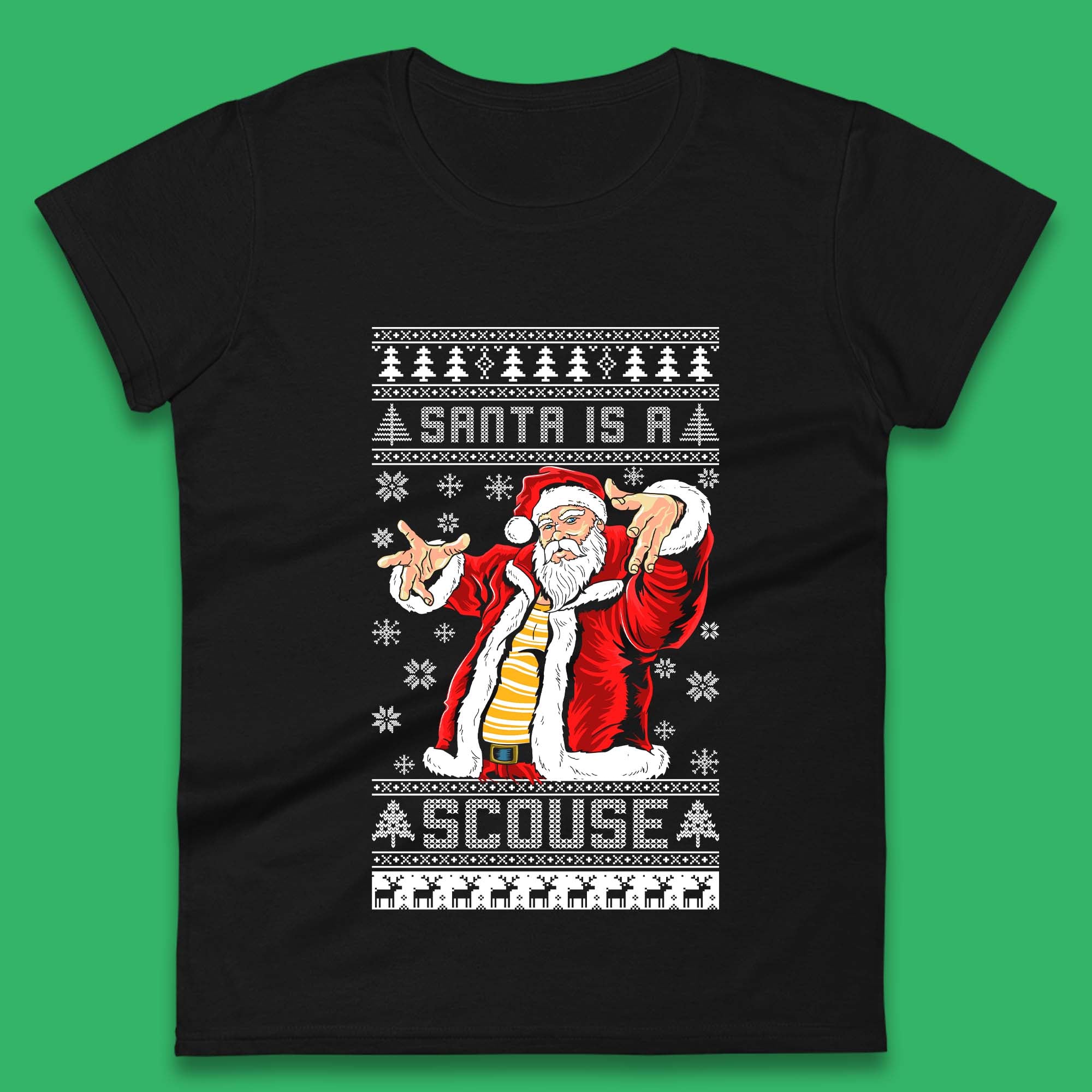 Santa Is A Scouse Christmas Womens T-Shirt Mens Tops Tees Unisex 4XL