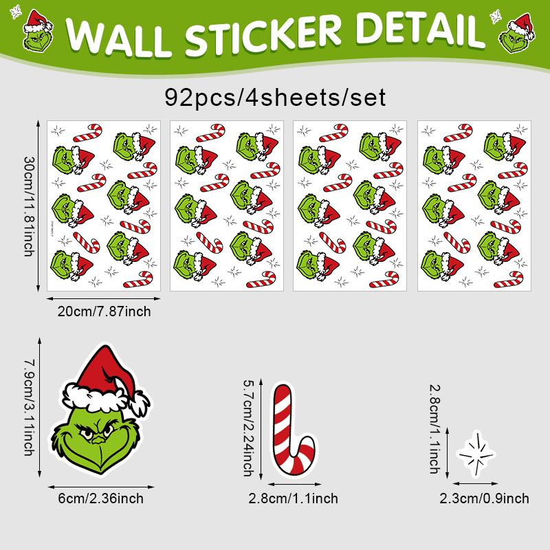Wall Sticker Christmas Wall Sticker Emoji Sticker Cute Cartoon Snowman Refrigerator Sticker Window Sticker Cup Sticker Wallpaper