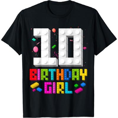 10th Birthday Girl Master Builder 10 Year Old Building Block T-Shirt