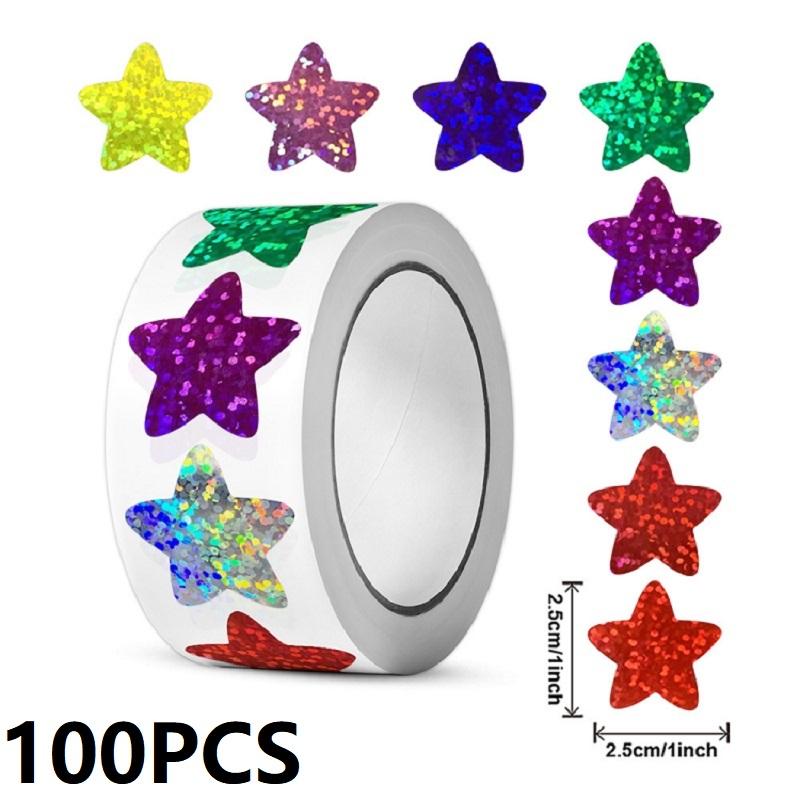 100-500PCS New Stars Stickers Thank You Stickers Photocard Decor Packaging Pack Stickers Roll Rolling Lables