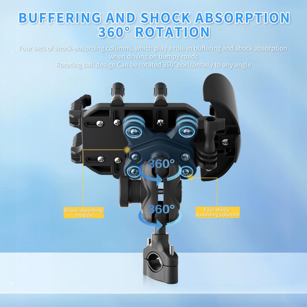 Small Helmet Rider Motorcycle Mobile Phone Holder Rainproof Electric Bicycle Navigation Holder Anti-Theft Handlebar Phone Holder