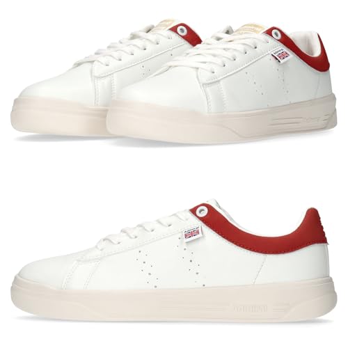 Admiral CAMBRIDGE AD828 Sneakers, Unisex, White/Red, Size 24.0cm