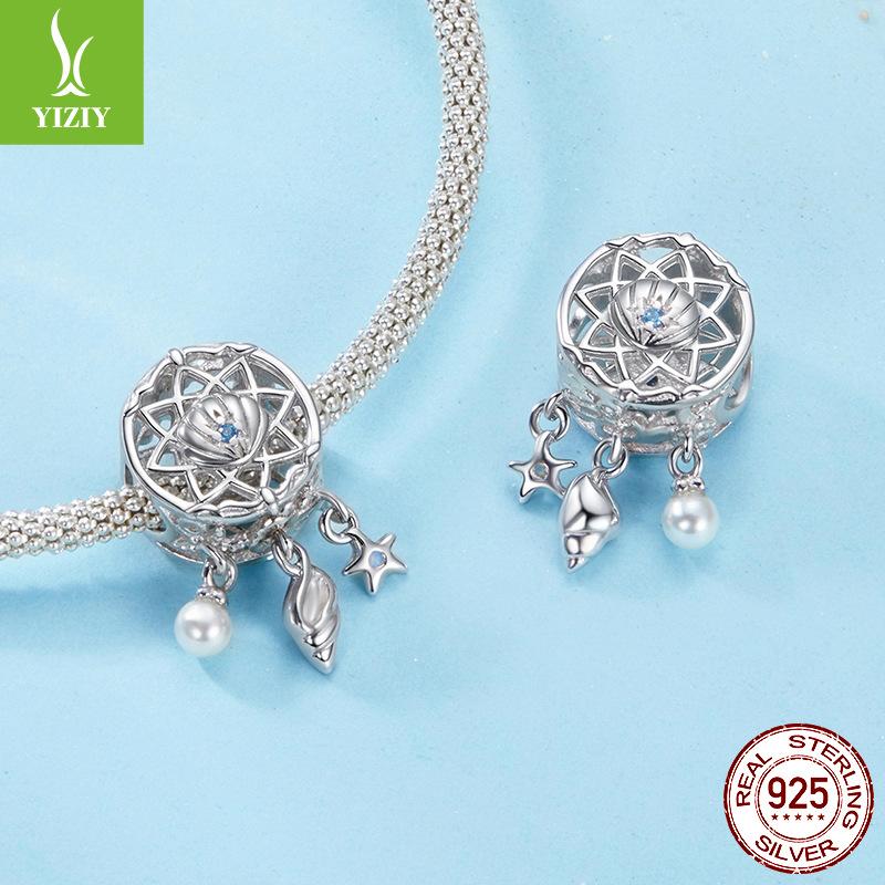 S925 Silver Dream Catcher Beaded Diy Bracelet Beads Ocean Wind Loose Beads Jewelry Accessories