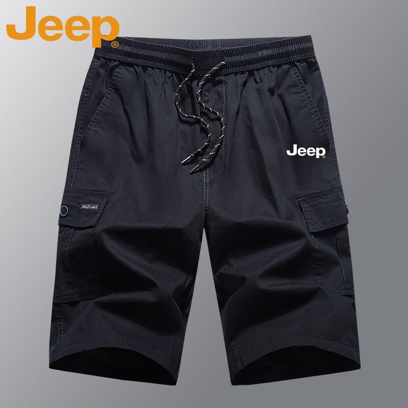 Jeep Men's Summer Lightweight Pure Cotton Cargo Shorts