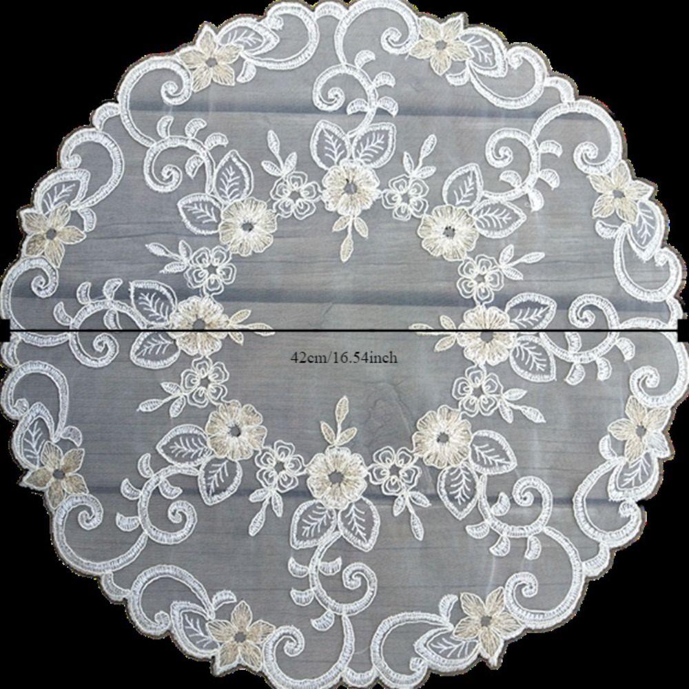 European Style Lace Embroidery Placemat White Place Mat Tea Cup Mat Retro Tablecloth  Study