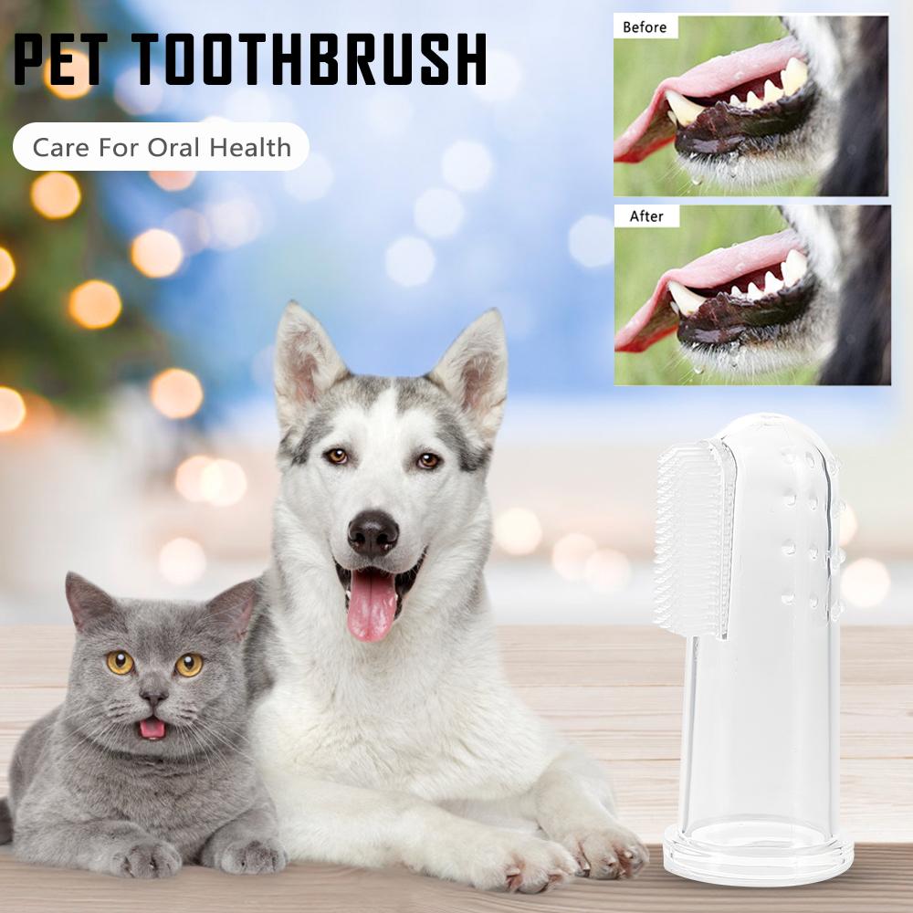 Soft Silica Gel Pet Finger Toothbrush Dog Cat Toothbrush Clean Pet Teeth Care Tartar Halitosis Cleaning Tool Pet Health Supplies