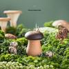 Suport creativ pentru scobitori din lemn masiv: Design Nuc Negru & Ciuperci Fag