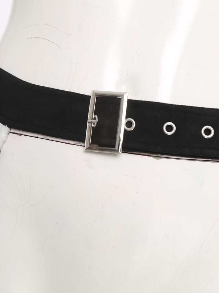 Dámské flanelové dlouhé kalhoty se vzorem kravích skvrn - se střapcem na boku, nastavitelným pasem, otevřeným rozkrokem pro jízdu na kole, jezdecké kovbojské chapsy, Halloween Cosplay