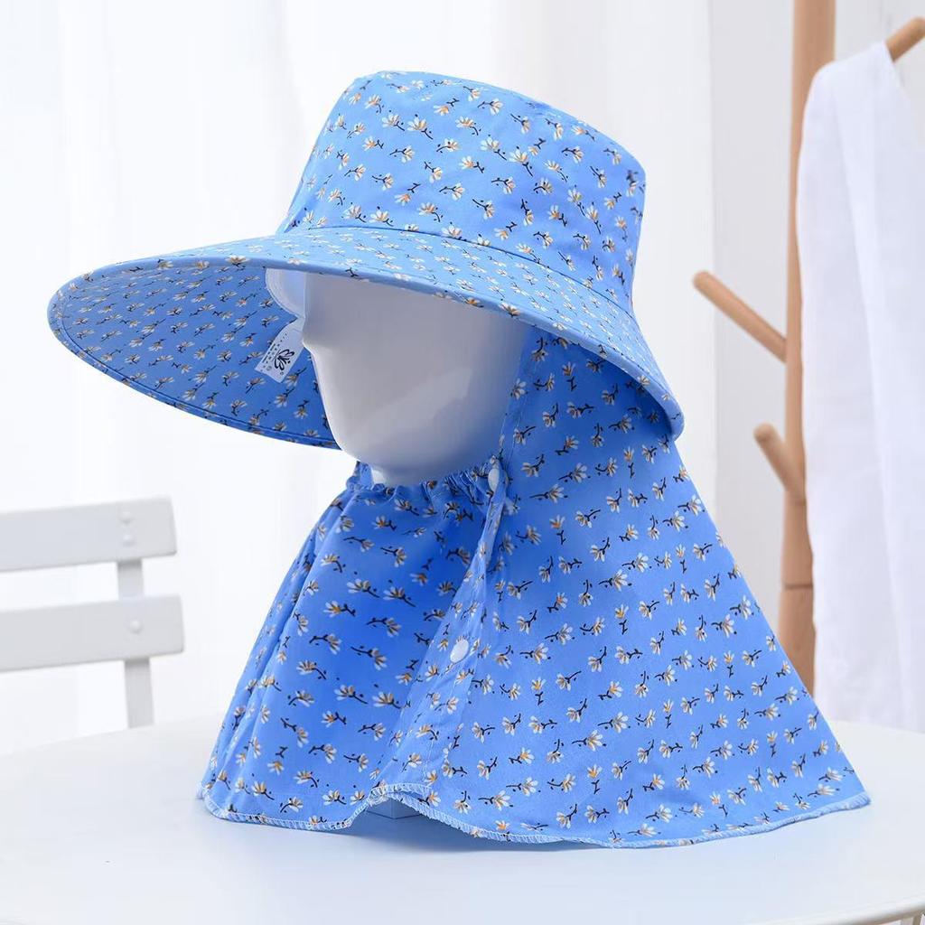 Women's Sun Protection Wide Brim Hat with Face Mask - UV Protection for Summer Activities
