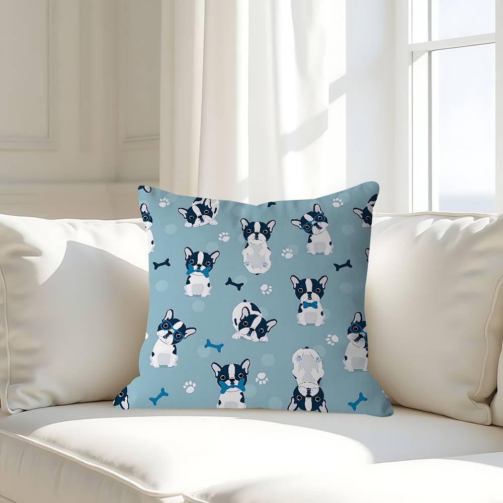 Cartoon Dog Pillow Case Removable Washable Cushion Cover – All-Season Soft Linen