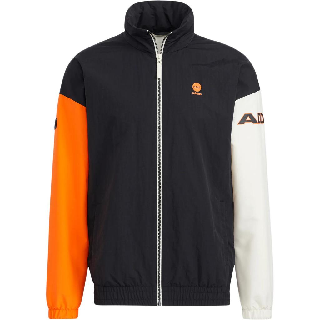 Adidas Neo Contrast Color Sports Hooded Jacket Men Outerwear Black HD4639