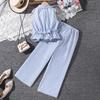 Spring/Summer 2026 Plus Size Women's Striped Sleeveless Shirt & Pants Set