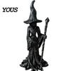 Resin Witch Decoration Statue, Gothic Halloween Figurine, Dark Night Collectible Fantasy Ornament for Desktop, Bookshelf, Home, Office Decor Art