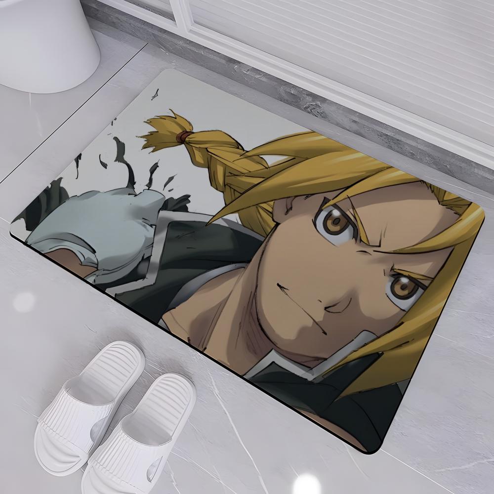 ANIME F-Fullmetal Alchemist Floor Mat Absorbent Floor Mat Non-Slip Entrance Rug for Bathrooms Restrooms and Toilets