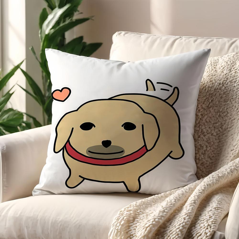 funny kawaii nNudaeng Dog Meme cushion cover For Pillow Printing Sofa Decoration Home Car Room Coffee Office Nordic Simplicity