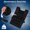 Gewichtsweste 15 KG / 20 KG / 30 KG Verstellbare Trainingsweste mit herausnehmbaren Gewichten Laufweste für Damen Herren zum Muskelaufbau Krafttraining