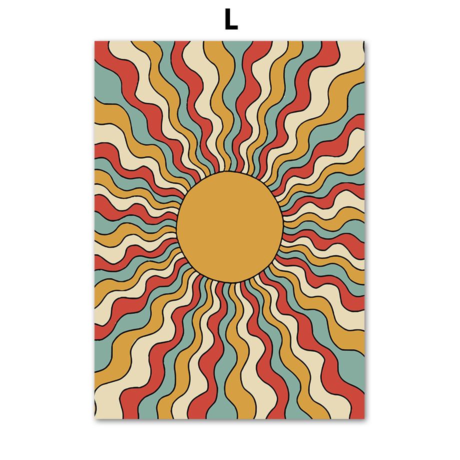 Nordic Posters And Prints 70s Vintage Love Flower Power Peace Hippie Wall Art Canvas Painting Wall Picture For Living Room Decor