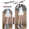 Women's High Waist White Pleated A-line Skirt for Tall Girls, Extra Long, Spring/Autumn 2025, Hip-Wrapping JK Style