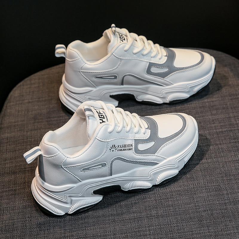 Sneakers Spring and Autumn New Single Shoes Classic Trendy Shoes Casual Running Shoes Leather Daddy Shoes