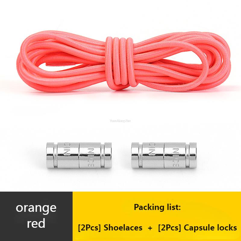 No Tie Shoe Laces Round Capsule Metal lock Elastic Shoelaces For Sneakers easy installation Lazy Shoes Lace Accessories