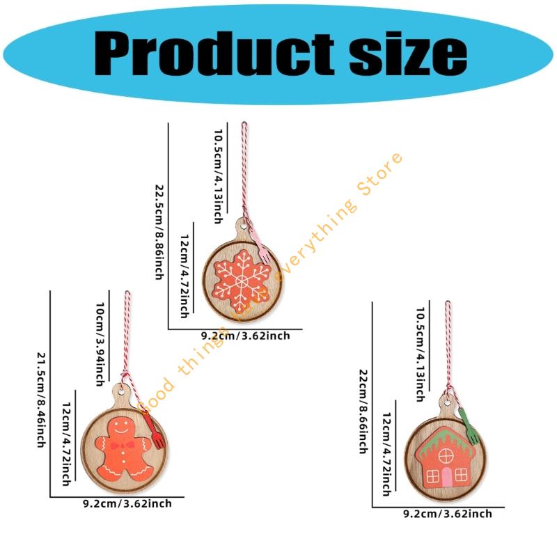 Festival Wooden Cookie Ornament Multiple Designs Hanging Ready For Christmas Tree Wall Decoration 55KF