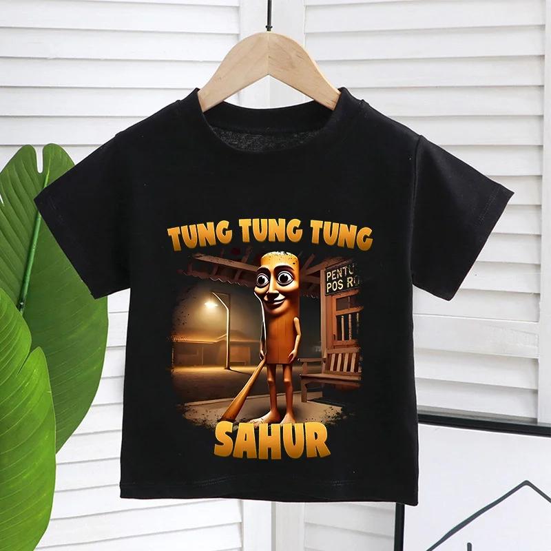 Italský Brainrot Vtipná Dětská Trička Dítě Tralalero Tralalas Tung TungTung Sahur Bombardiro Krokodýl Brr Patapim Oblečení Top